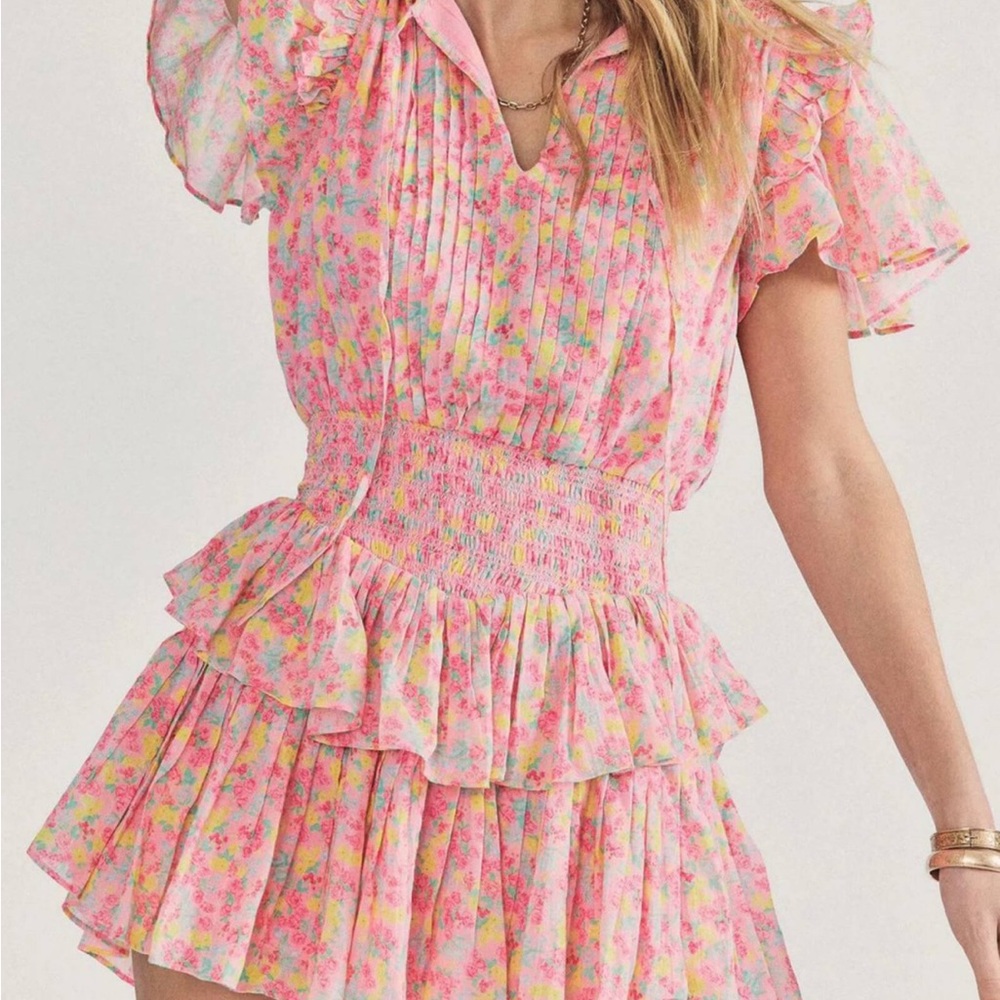 Floral Pink Ruffle Dress